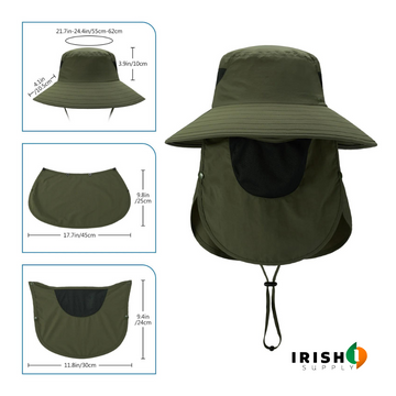 SUNGUARD Fishing and Hiking Hat with Neck Flap