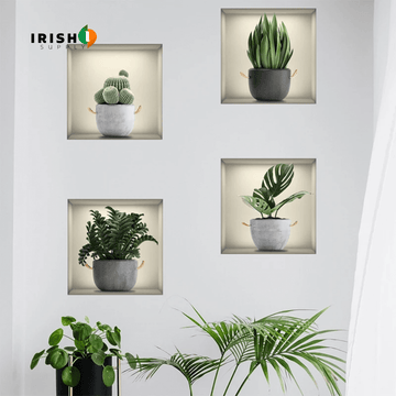 ECOVIEW  Window Green Plant 3D Wallpaper